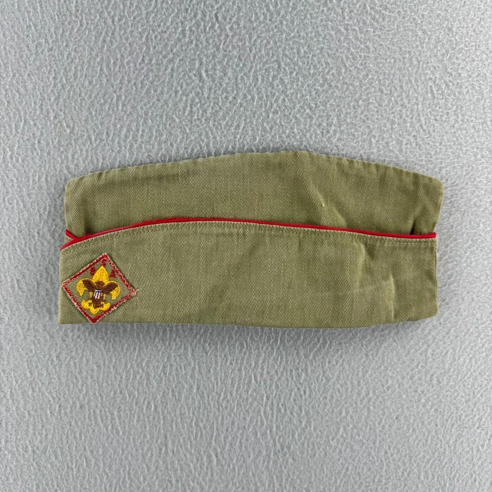 Vintage 40s 1940s Boy Scouts Hat Youth Size Large BSA Cotton Twill Patch Cap